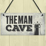 Man Cave Plaque Fathers Day Alcohol Gift Games Room Boys Bedroom