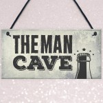 Man Cave Plaque Fathers Day Alcohol Gift Games Room Boys Bedroom