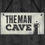 Man Cave Plaque Fathers Day Alcohol Gift Games Room Boys Bedroom