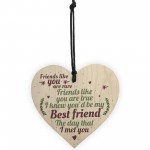 Rare Best Friends Friendship Sign Wood Heart Birthday Plaque 