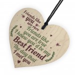 Rare Best Friends Friendship Sign Wood Heart Birthday Plaque 