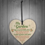 My Garden Gardening Shed Wood Heart Sign Plaque Wall Plaque