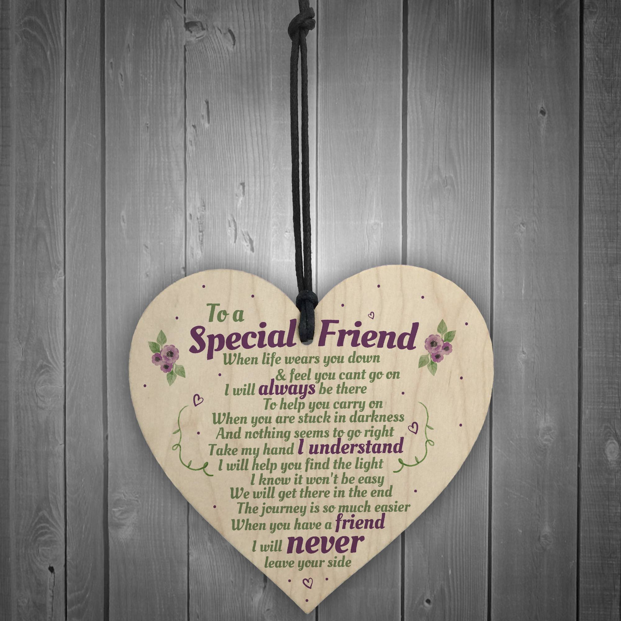 Special Friend Friendship T Shabby Chic Wood Heart Thank You