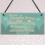 Happiness Caravan Door Plaque Funny Retirement Travelling Gifts