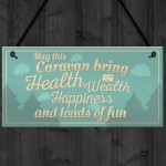 Happiness Caravan Door Plaque Funny Retirement Travelling Gifts