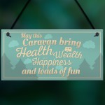 Happiness Caravan Door Plaque Funny Retirement Travelling Gifts