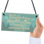 Happiness Caravan Door Plaque Funny Retirement Travelling Gifts