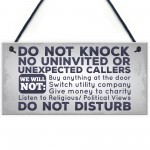 Do Not Knock No Cold Callers Sales People Hanging Plaque Sign