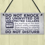 Do Not Knock No Cold Callers Sales People Hanging Plaque Sign