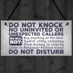 Do Not Knock No Cold Callers Sales People Hanging Plaque Sign