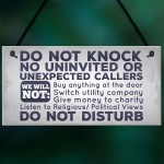 Do Not Knock No Cold Callers Sales People Hanging Plaque Sign