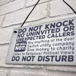 Do Not Knock No Cold Callers Sales People Hanging Plaque Sign