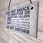 Do Not Knock No Cold Callers Sales People Hanging Plaque Sign