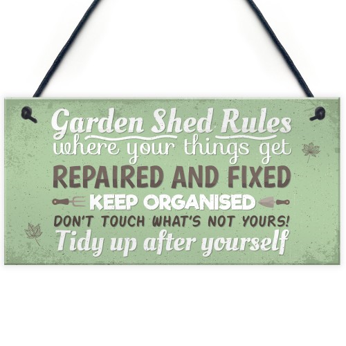 Garden Shed Rules Novelty Plaque Garden SummerHouse Friendship