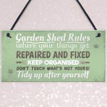 Garden Shed Rules Novelty Plaque Garden SummerHouse Friendship