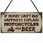 Beer Motorcycle Enthusiast Motorbike Man Cave Signs Garage Him