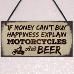 Beer Motorcycle Enthusiast Motorbike Man Cave Signs Garage Him