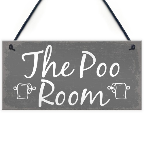 The Poo Room Shabby Chic Bathroom Toilet Loo Plaque Door Sign 