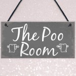 The Poo Room Shabby Chic Bathroom Toilet Loo Plaque Door Sign 