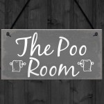 The Poo Room Shabby Chic Bathroom Toilet Loo Plaque Door Sign 