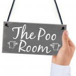 The Poo Room Shabby Chic Bathroom Toilet Loo Plaque Door Sign 