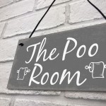 The Poo Room Shabby Chic Bathroom Toilet Loo Plaque Door Sign 