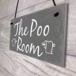 The Poo Room Shabby Chic Bathroom Toilet Loo Plaque Door Sign 