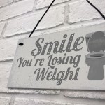 Losing Weight Novelty Bathroom Toilet WC Door Wall Sign Plaque