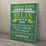 Garden Rules Wall Plaque Garden Shed Summer House Friendship