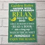 Garden Rules Wall Plaque Garden Shed Summer House Friendship