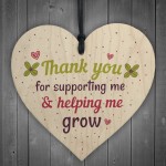 Thank You Teacher Leaving Gift Nursery Wooden Heart Plaque Sign