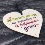 Thank You Teacher Leaving Gift Nursery Wooden Heart Plaque Sign