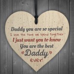 Best Daddy Ever Fathers Day Dad Gift Wooden Heart Sign Gift 