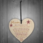 Mum Garden Memorial Gift Wooden Heart Grave Plaque Gifts For Mum