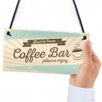 Coffee Bar Hanging Wall Plaque Home Decor Kitchen Cafe Sign