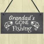 Grandad's Gone Fishing Dad Fisherman Grandad Hanging Wall 