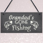 Grandad's Gone Fishing Dad Fisherman Grandad Hanging Wall 