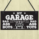 My Garage Man Cave Hanging Wall Plaque Motorbike Enthusiast