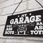 My Garage Man Cave Hanging Wall Plaque Motorbike Enthusiast