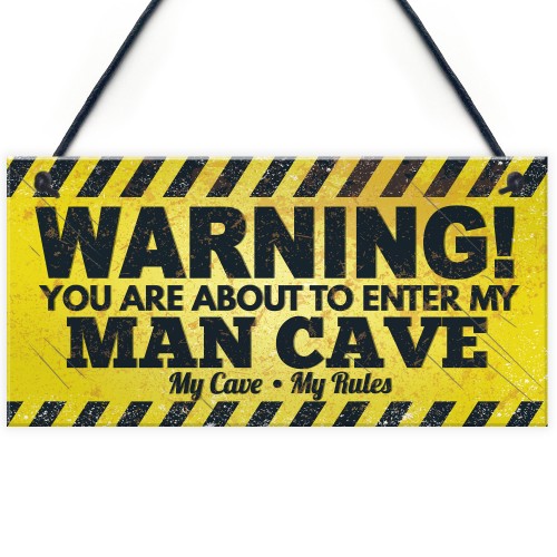 Man Cave Funny Hanging Plaque Fathers Day Gift Games Room