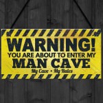 Man Cave Funny Hanging Plaque Fathers Day Gift Games Room