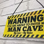 Man Cave Funny Hanging Plaque Fathers Day Gift Games Room