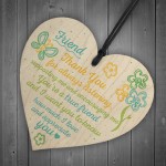 Friendship Sign Inspirational Shabby Chic Wooden Heart Plaque