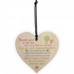 Thank You Teacher Gift Wooden Heart Preeschool End of Term