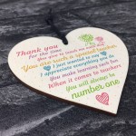 Thank You Teacher Gift Wooden Heart Preeschool End of Term