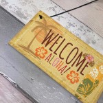 Tiki Bar Welcome Hanging Wall Plaque Garden Home Bar Sign