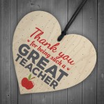 Thank You Teacher Gift Wooden Heart Teaching Assistant Leaving