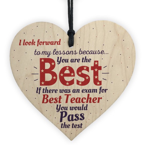 Thank You Teacher Teaching Assistant Gift Wooden Heart Leaving 