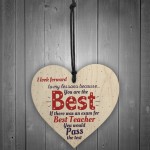 Thank You Teacher Teaching Assistant Gift Wooden Heart Leaving 