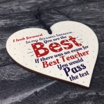 Thank You Teacher Teaching Assistant Gift Wooden Heart Leaving 